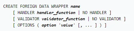 CREATE_FOREIGN_DATA_WRAPPER