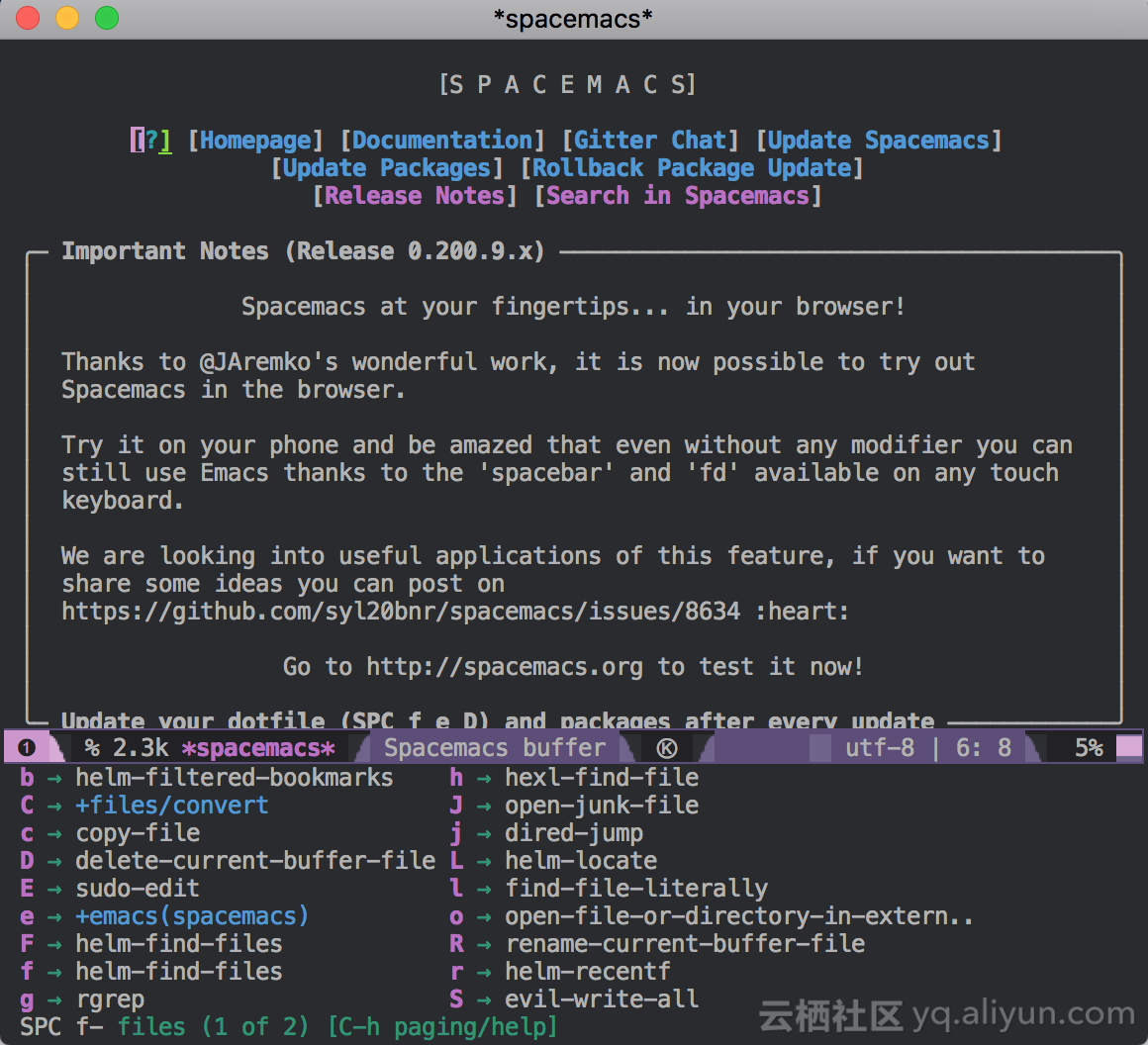spacemacs f