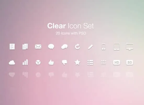 Clear Icon Set (PSD)