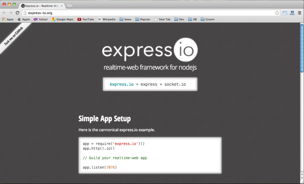 best node.js web framework - express.io