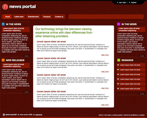 news portal 60 High Quality Free Web Templates and Layouts