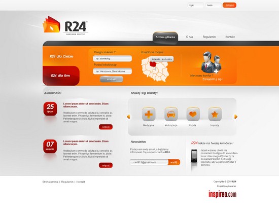 r24 orange theme webpage