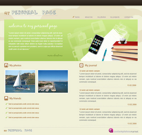 my personal page 60 High Quality Free Web Templates and Layouts
