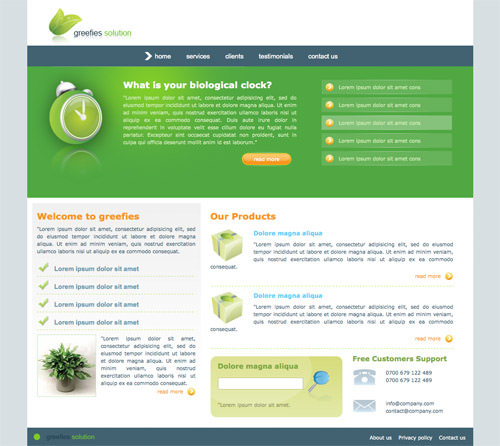 Greefies Css Template 60 High Quality Free Web Templates and Layouts