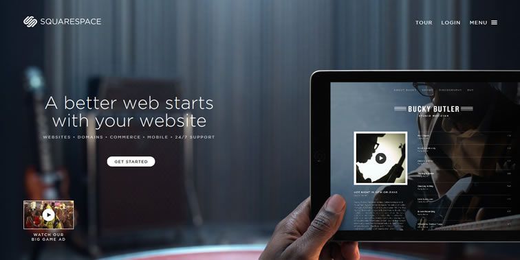 Squarespace homepage clean modern responsive web inspiration