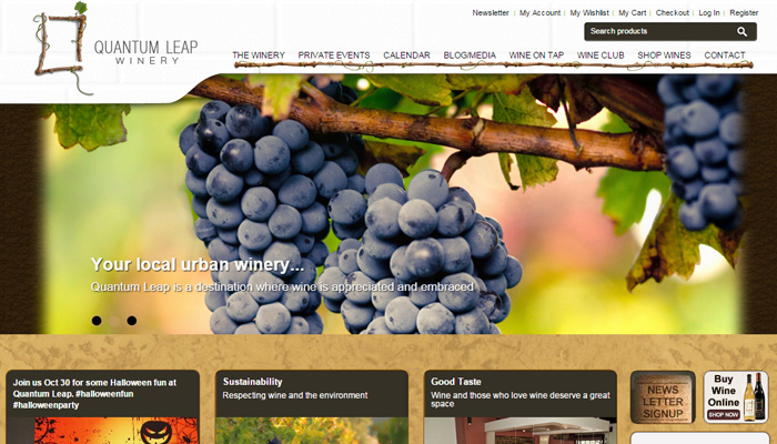 quantum leap florida winery website layout