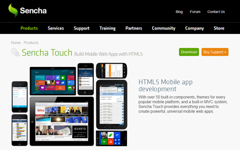 sencha touch ios app ui framework