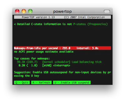 powertop screenshot