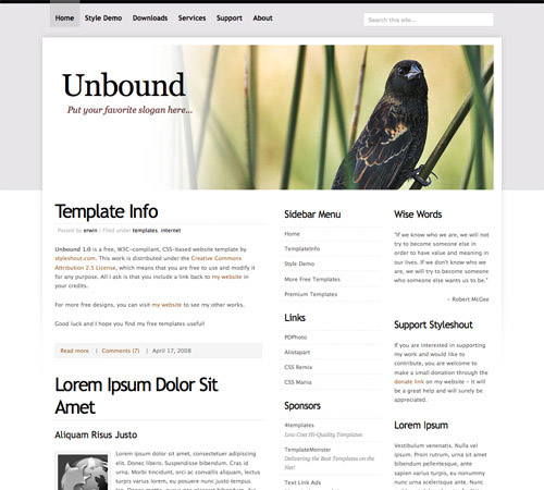outbound 60 High Quality Free Web Templates and Layouts