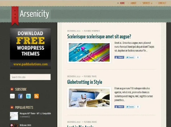 arsenicity 21 Free Premium Wordpress Themes to Impress