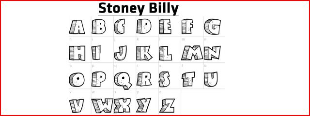 Stoney Billy - Chunky & 3d Free Font