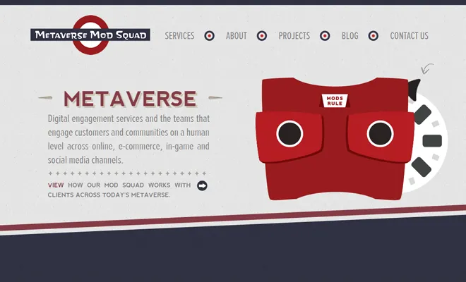 metaverse mod squad personal website homepage design