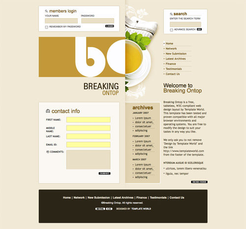 breaking on top 60 High Quality Free Web Templates and Layouts