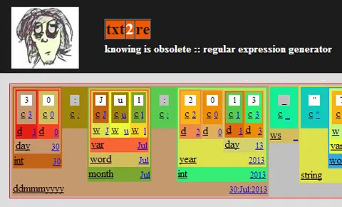 txt2re txt2r Regex Tester
