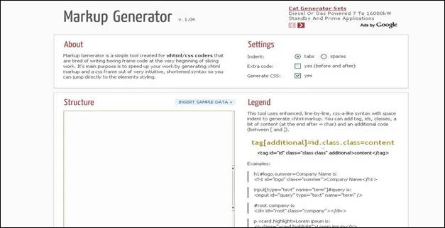 Mark Up generator