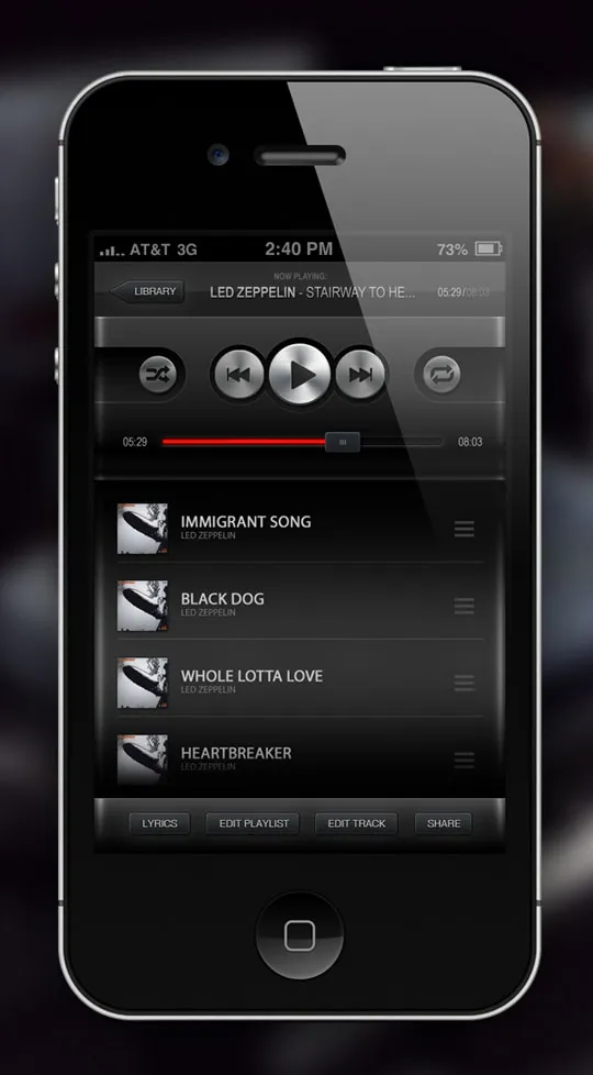 iphone app user interface