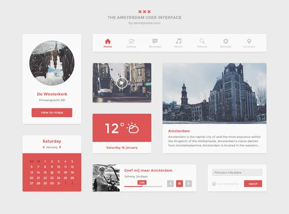 20 Fresh Flat UI Designs Free to Download