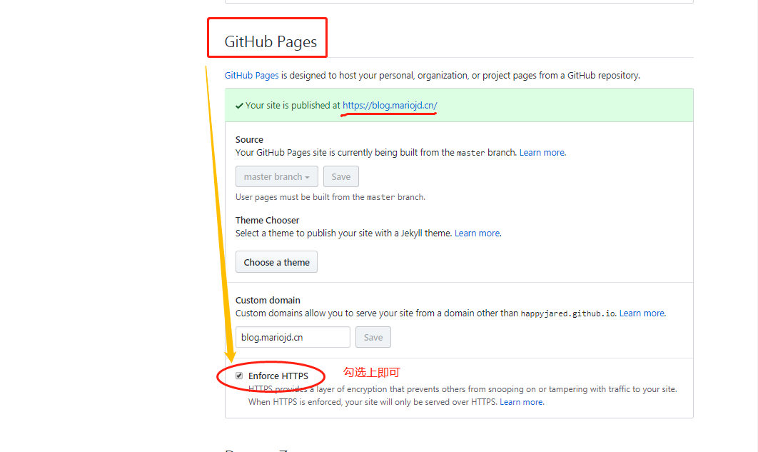 Options -> GitHub Pages
