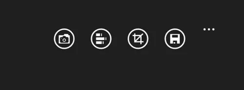 The application bar of Pictures Lab, with four icons and the More button