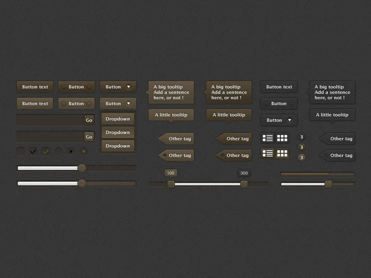 Black and gold UI Kit by Alexandre