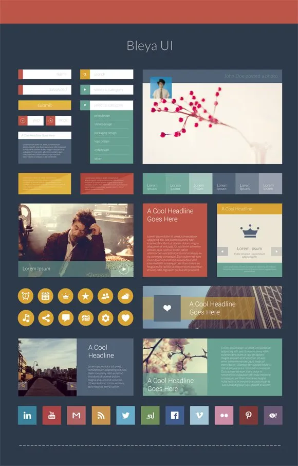 20 Fresh Flat UI Designs Free to Download