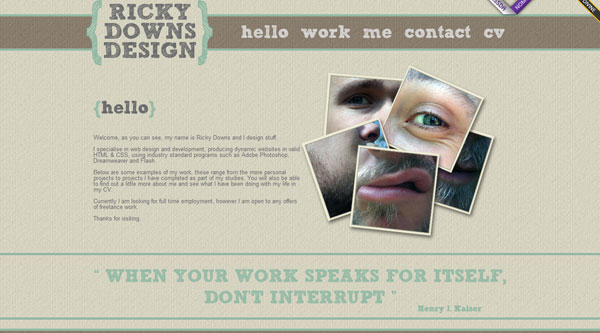 rickydownsdesign 25 Great Looking Personal Websites
