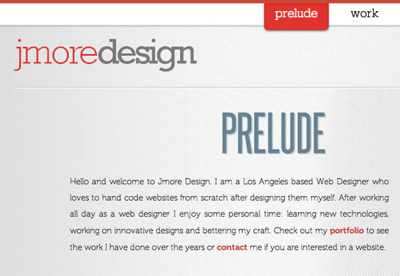 jmore design website layout interface inspiration single-page