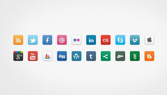 DC Social Icons  Set of 20 Clean Icons