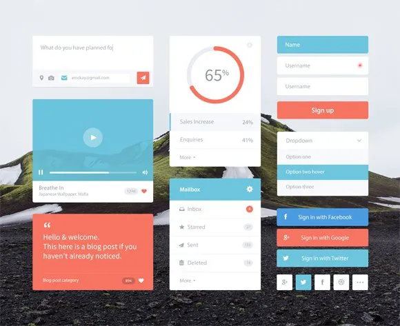 20 Fresh Flat UI Designs Free to Download