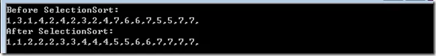 Output of selection sort Output of selection sort