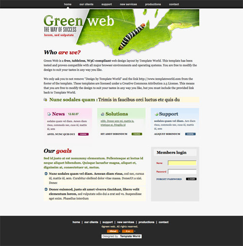 green web 60 High Quality Free Web Templates and Layouts