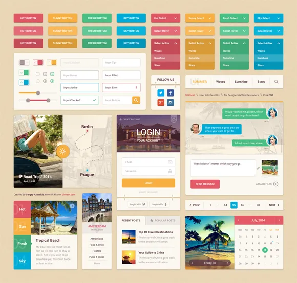 20 Fresh Flat UI Designs Free to Download