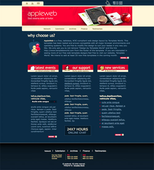 apple web 60 High Quality Free Web Templates and Layouts