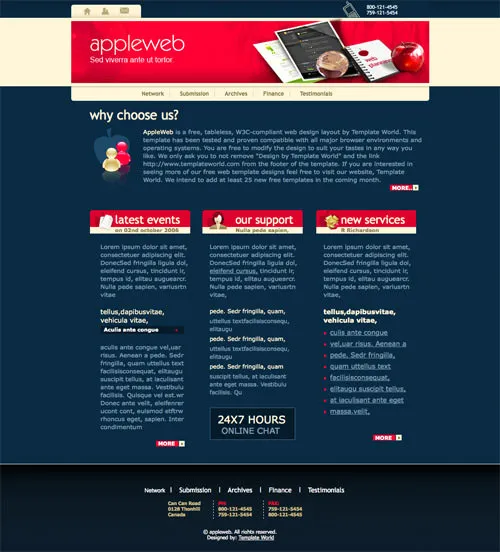 apple web 60 High Quality Free Web Templates and Layouts