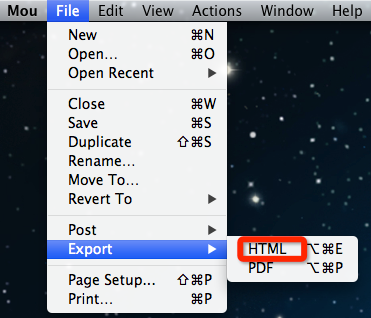 export to html