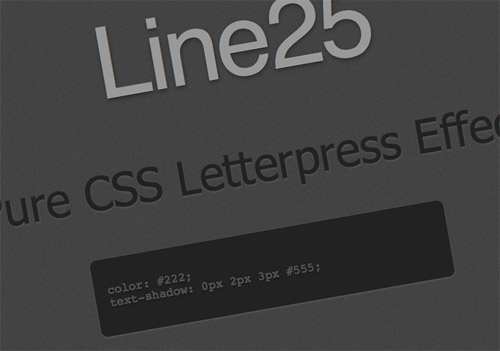 Letterpress Effect With CSS Text-Shadow