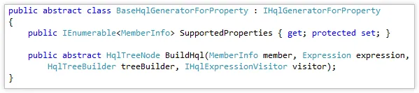 Linq-BaseHqlGeneratorForProperty