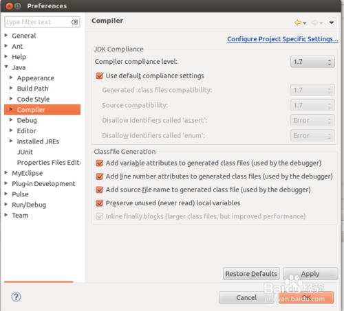 Java compiler level does not match解决方法