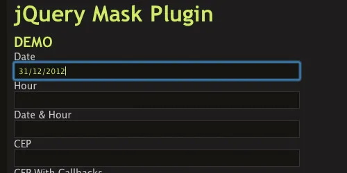 jQuery Mask Plugin