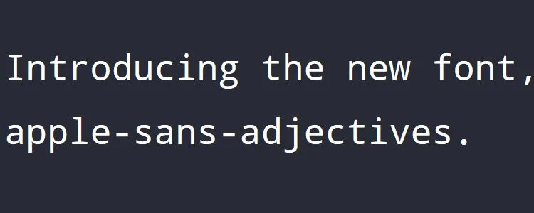 Apple Sans Adjectives