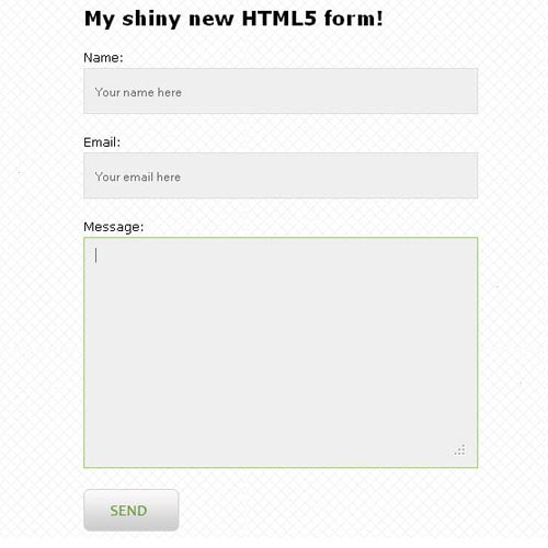 Creating An HTML5 Form Using The New Form Types