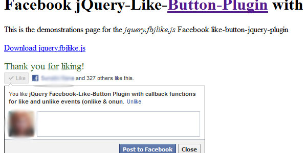 Facebook jQuery-Like-Button