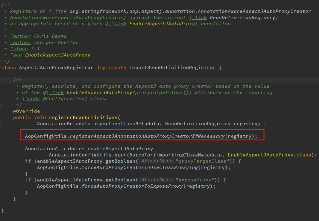AspectJAutoProxyRegistrar