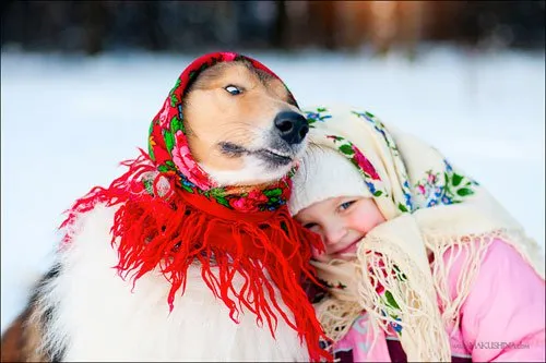 Girl and a Dog