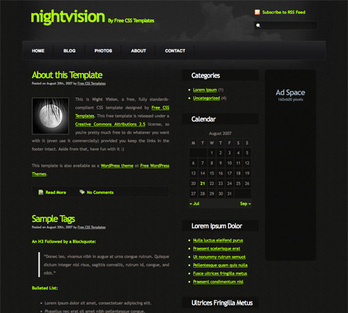 nightvision 60 High Quality Free Web Templates and Layouts