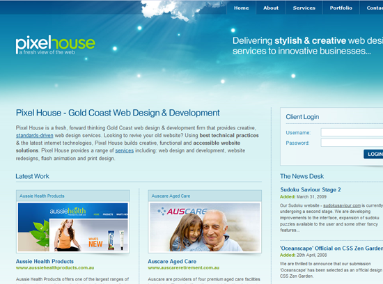 漂亮的蓝色风格网页设计作品欣赏