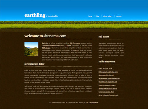 earthling 60 High Quality Free Web Templates and Layouts