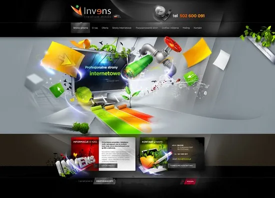 creative website homepage