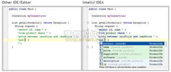 IntelliJ IDEA与其他IDE对比图