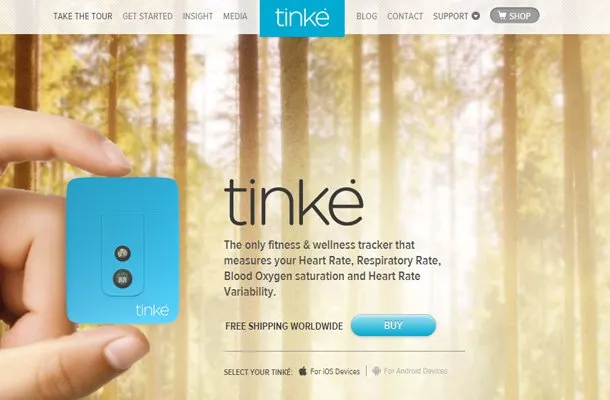 tinke take the tour device website landing page